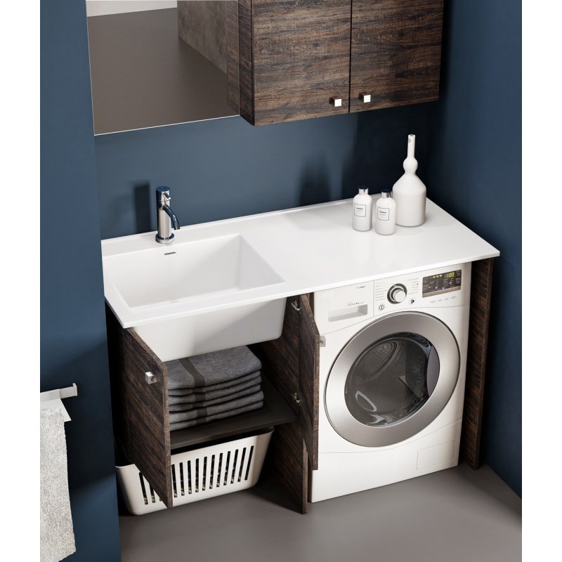 HYD06  Mueble para lavandería Mueble para lavandería composable con lavabo  para lavadora By Mobiltesino