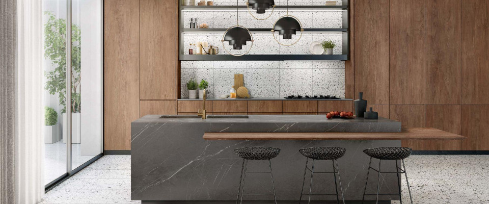 Feinsteinzeugfliesen Küchenspiegel