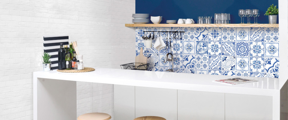 Majolika-Fliesen Feinsteinzeug Küchenspiegel